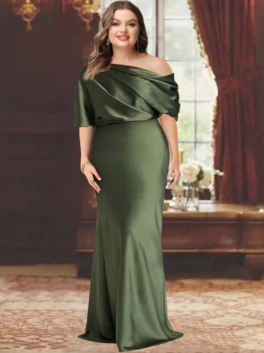 One-Shoulder Column Gown for the Mother of the Bride-BMbridal