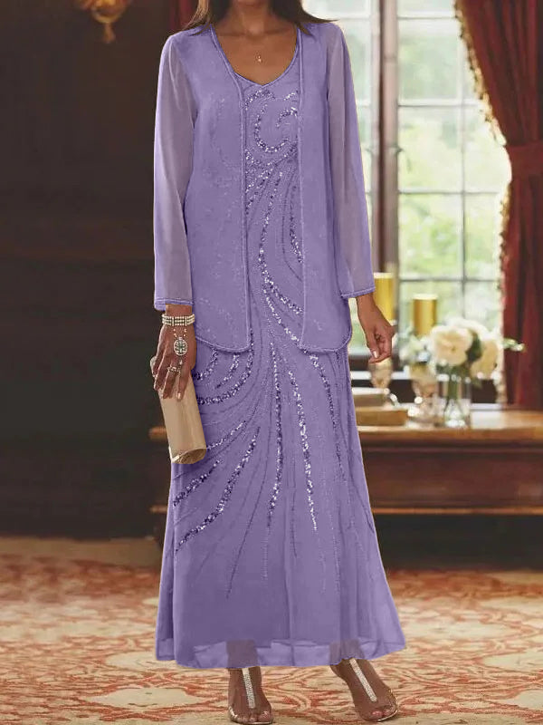 Jacketed Mother of the Bride & Groom Sheath/Column Dresses with Sequins-BMbridal