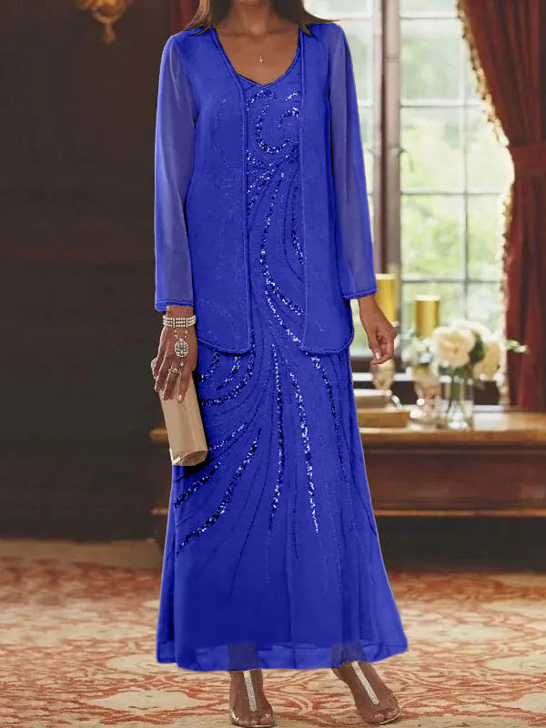 Jacketed Mother of the Bride & Groom Sheath/Column Dresses with Sequins-BMbridal