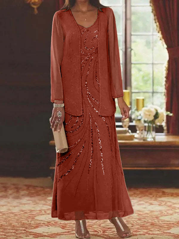 Jacketed Mother of the Bride & Groom Sheath/Column Dresses with Sequins-BMbridal