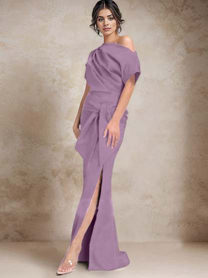One-Shoulder Mermaid/Trumpet Mother of the Bride Dresses Featuring a Side Split