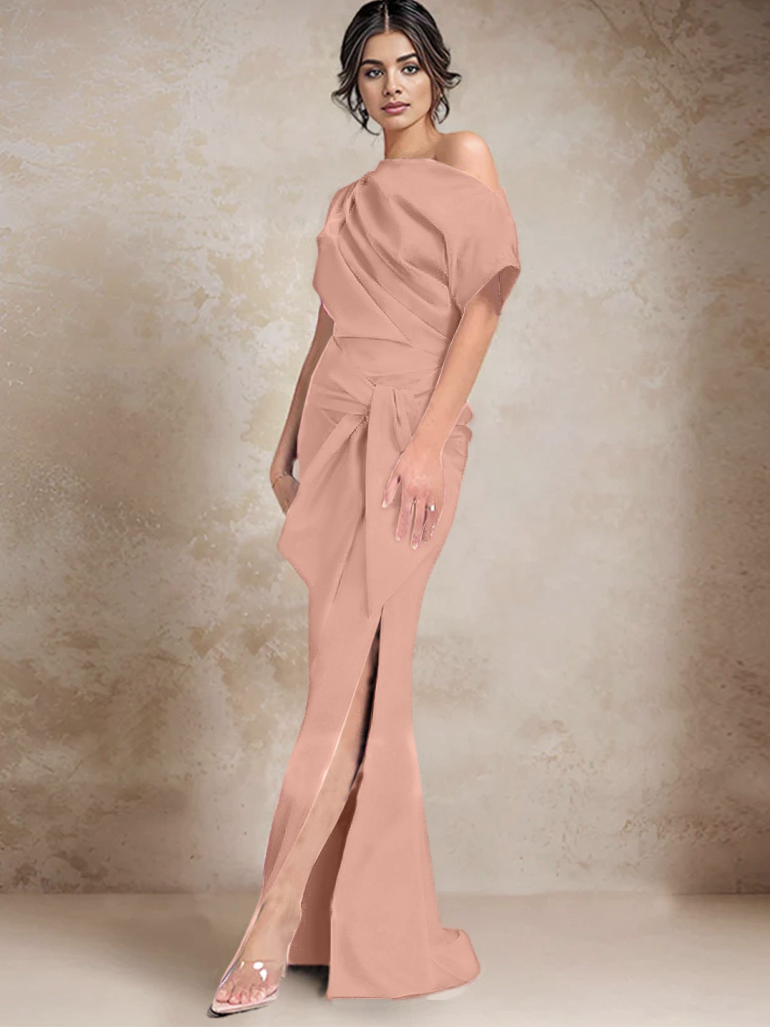 One-Shoulder Mermaid/Trumpet Mother of the Bride Dresses Featuring a Side Split