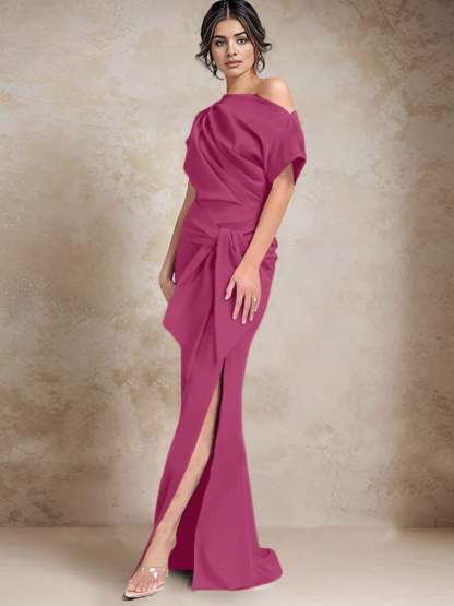 One-Shoulder Mermaid/Trumpet Mother of the Bride Dresses Featuring a Side Split