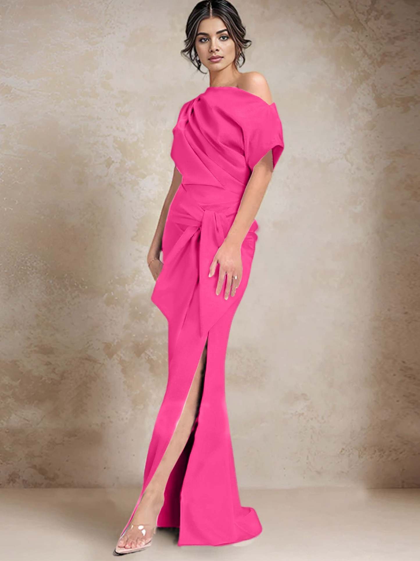 One-Shoulder Mermaid/Trumpet Mother of the Bride Dresses Featuring a Side Split