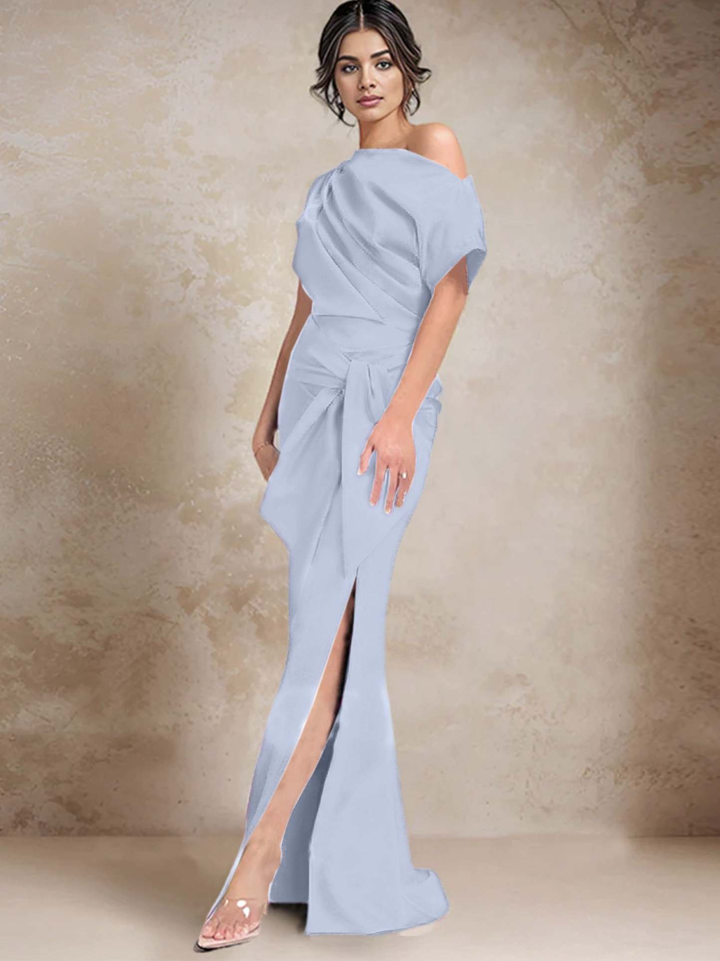 One-Shoulder Mermaid/Trumpet Mother of the Bride Dresses Featuring a Side Split
