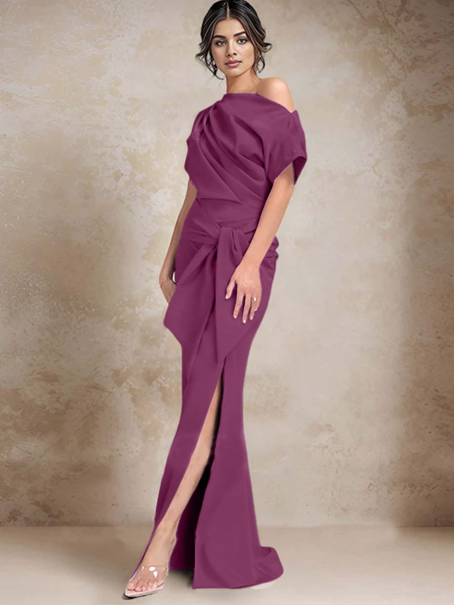 One-Shoulder Mermaid/Trumpet Mother of the Bride Dresses Featuring a Side Split