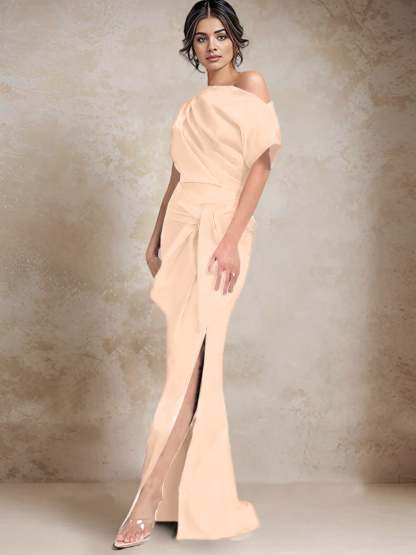 One-Shoulder Mermaid/Trumpet Mother of the Bride Dresses Featuring a Side Split