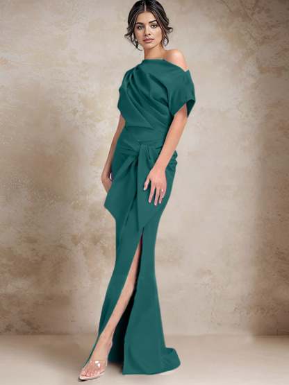 One-Shoulder Mermaid/Trumpet Mother of the Bride Dresses Featuring a Side Split