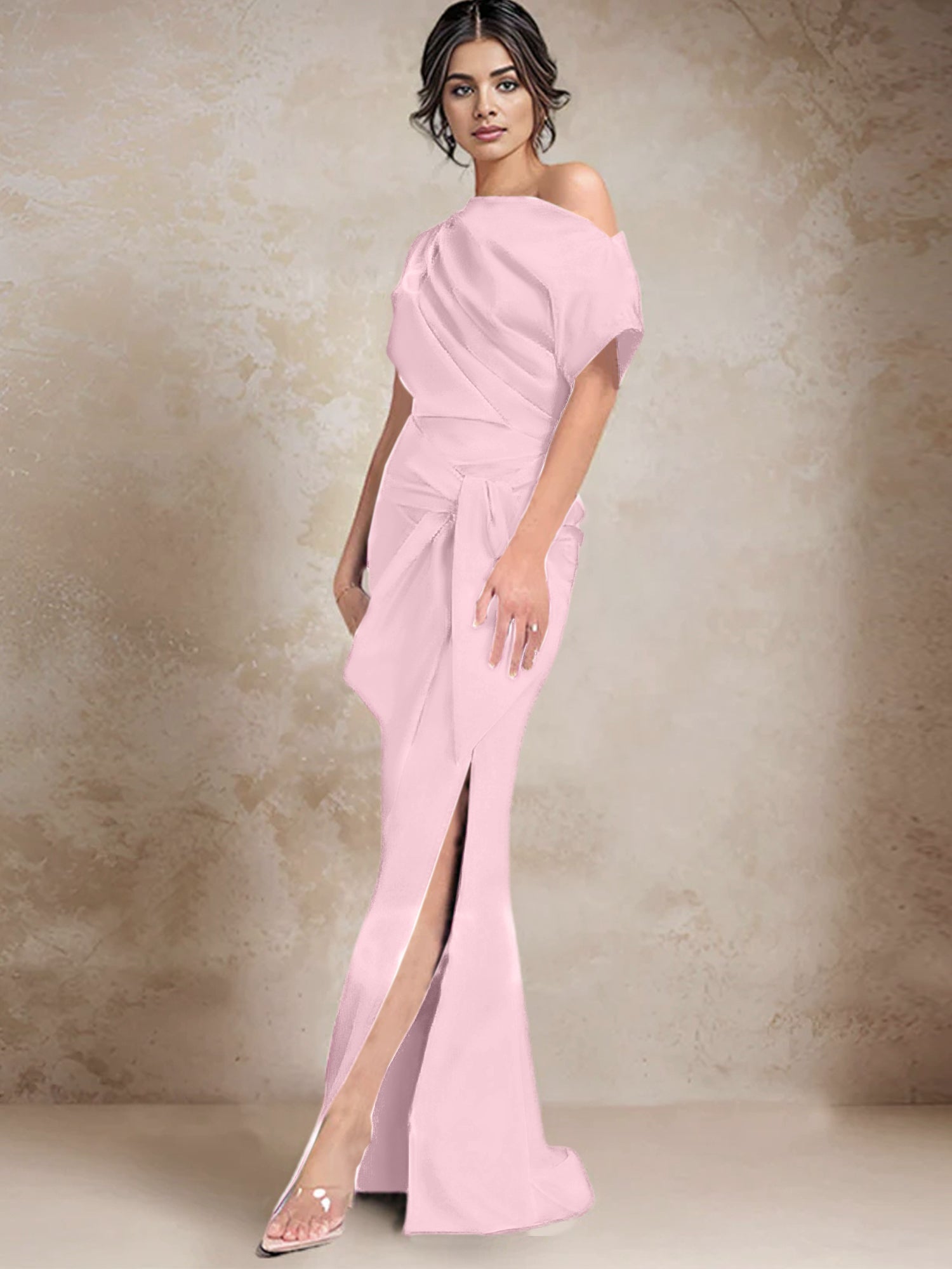 One-Shoulder Mermaid/Trumpet Mother of the Bride Dresses Featuring a Side Split