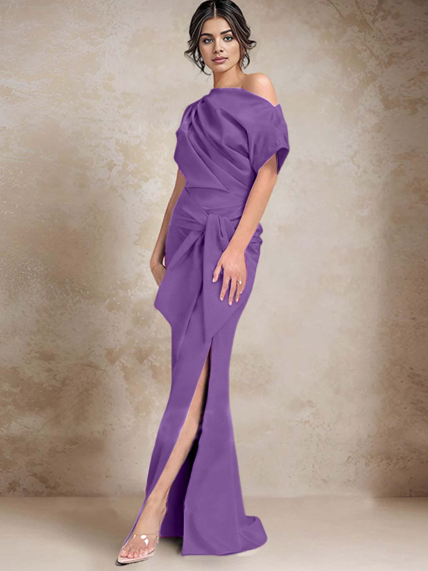 One-Shoulder Mermaid/Trumpet Mother of the Bride Dresses Featuring a Side Split