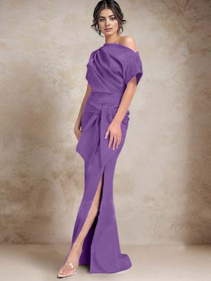 One-Shoulder Mermaid/Trumpet Mother of the Bride Dresses Featuring a Side Split