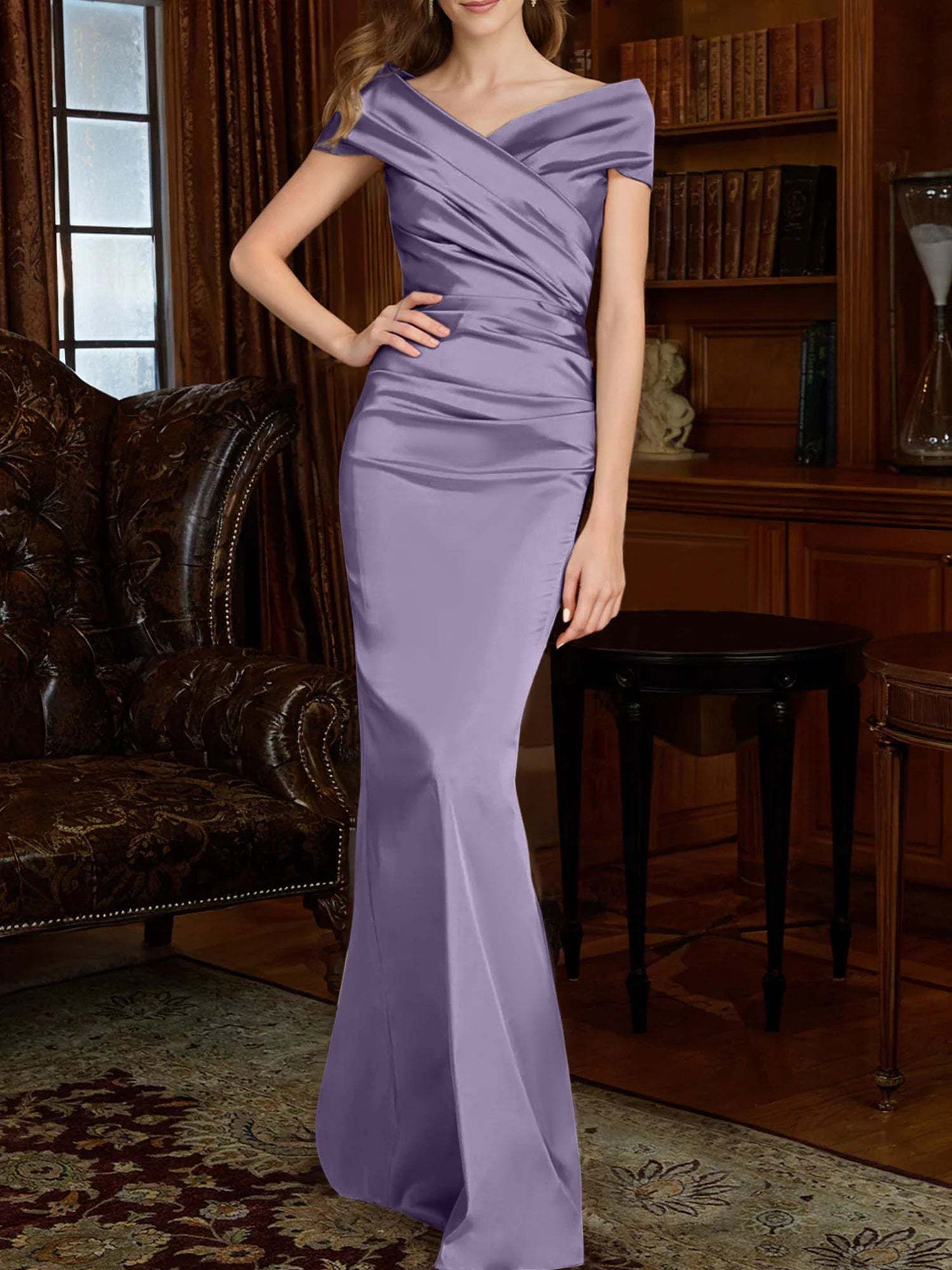 Off-the-Shoulder Column Gowns for the Mother of the Bride-BMbridal