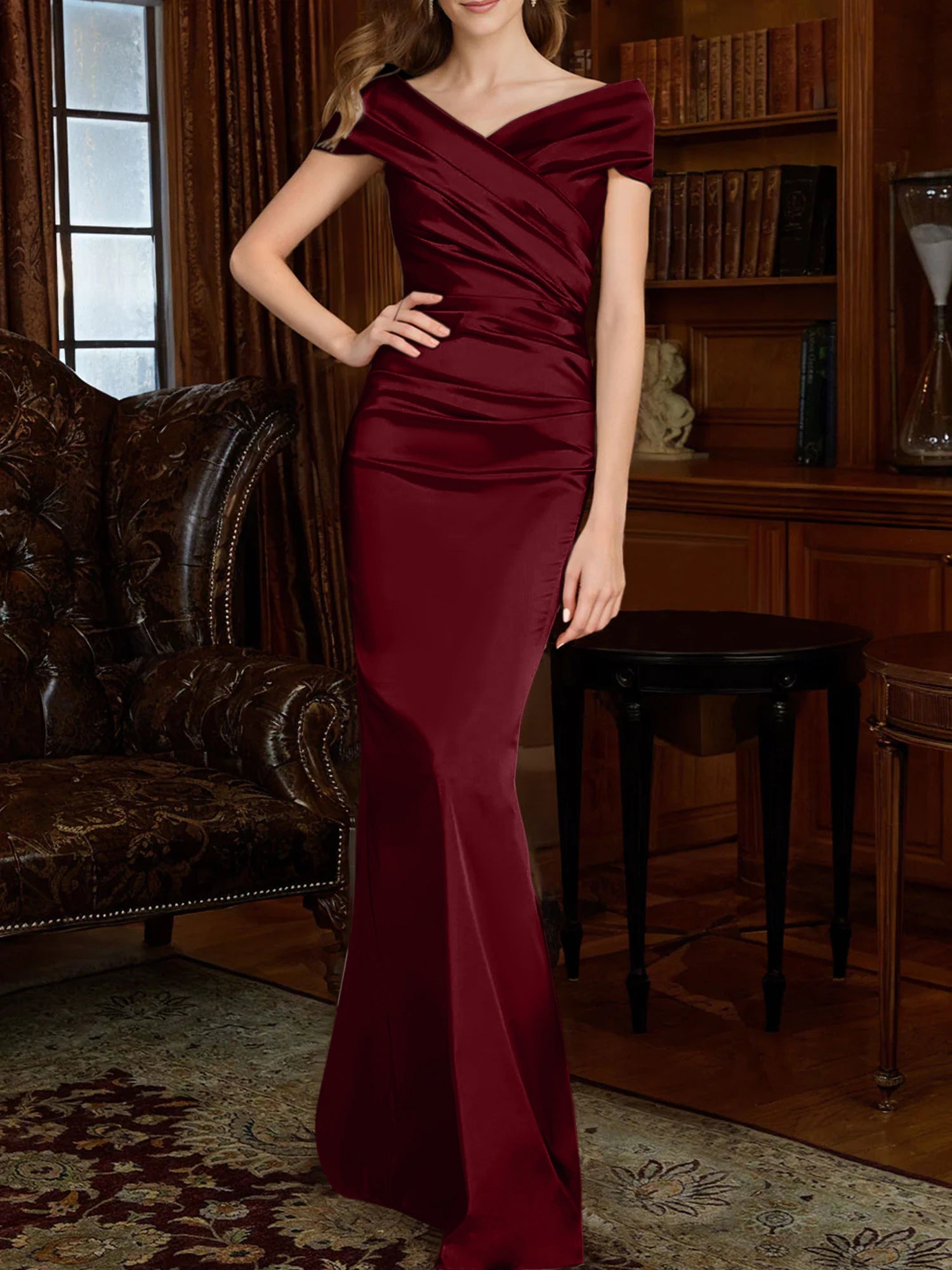 Off-the-Shoulder Column Gowns for the Mother of the Bride-BMbridal