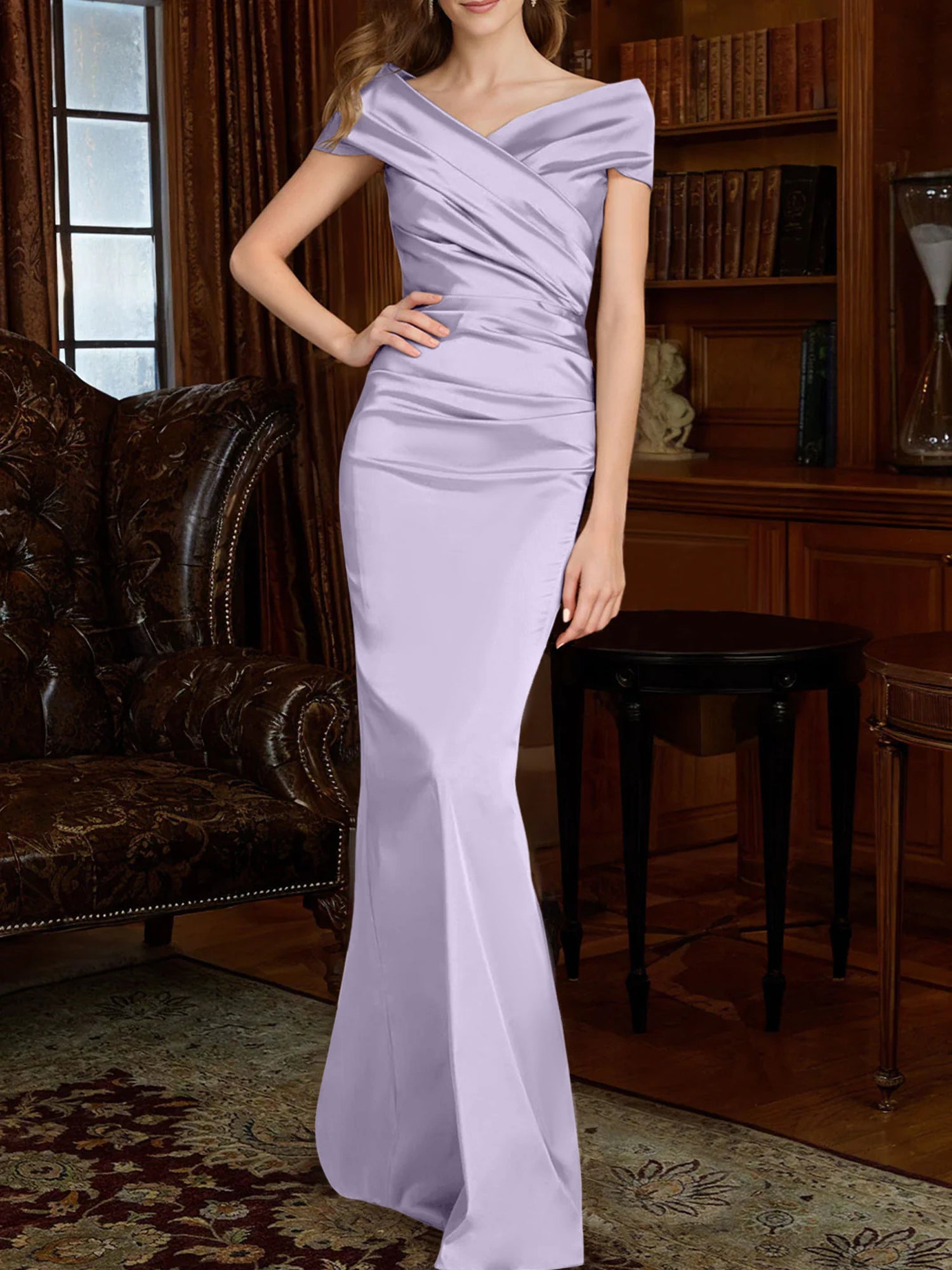 Off-the-Shoulder Column Gowns for the Mother of the Bride-BMbridal