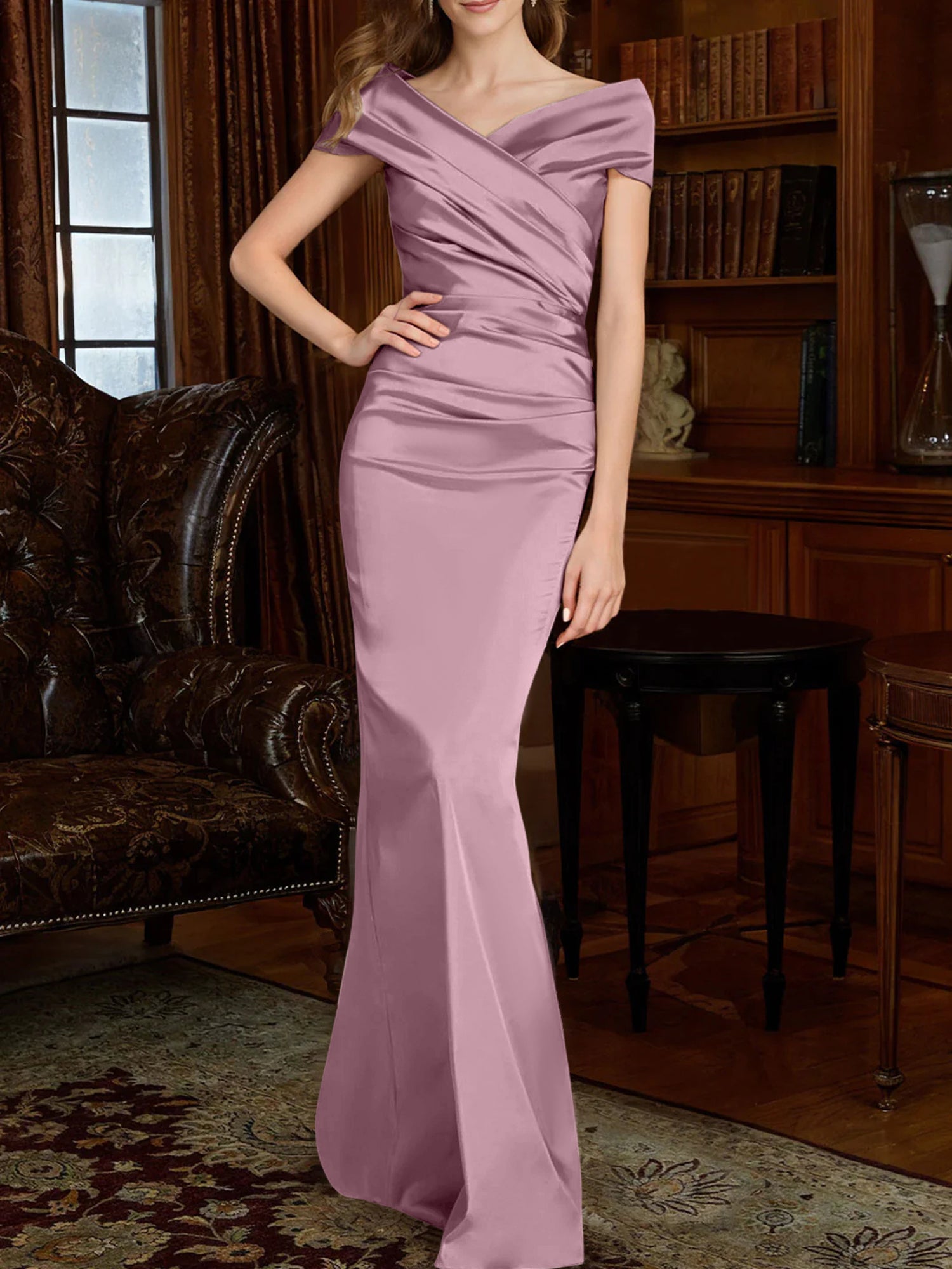 Off-the-Shoulder Column Gowns for the Mother of the Bride-BMbridal