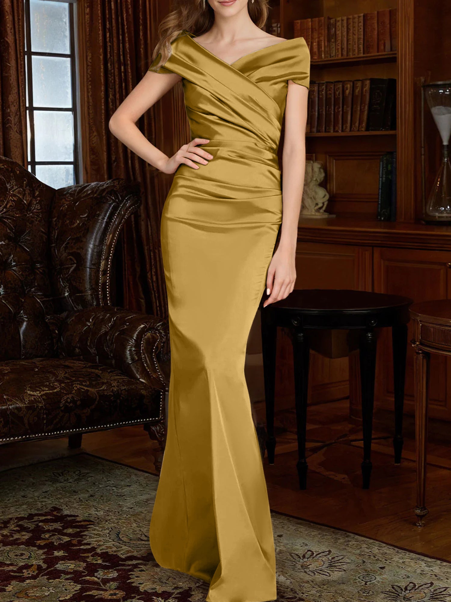 Off-the-Shoulder Column Gowns for the Mother of the Bride-BMbridal