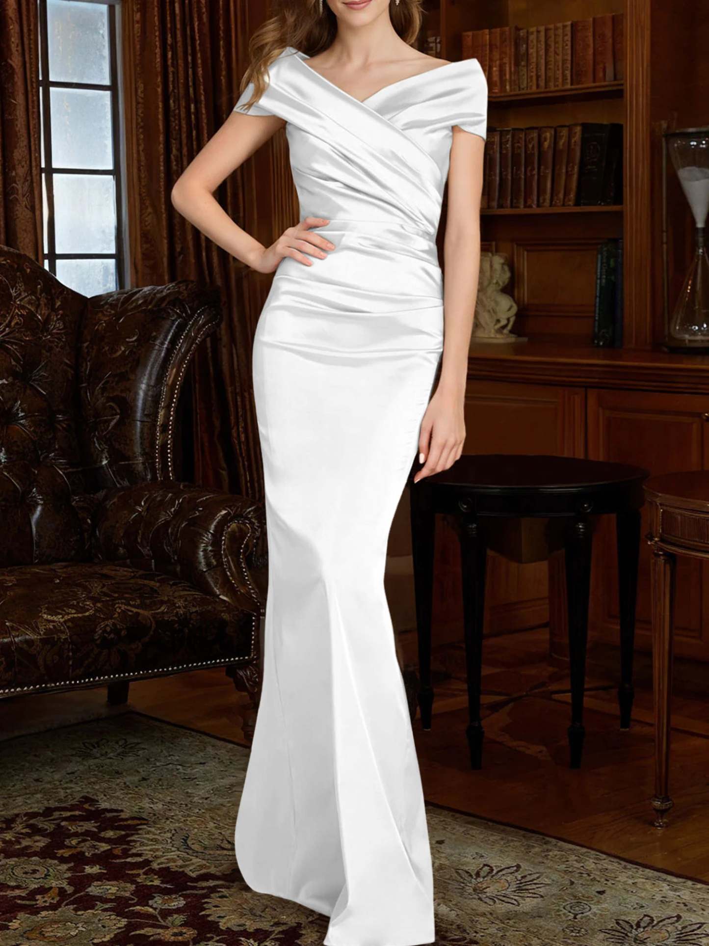 Off-the-Shoulder Column Gowns for the Mother of the Bride-BMbridal