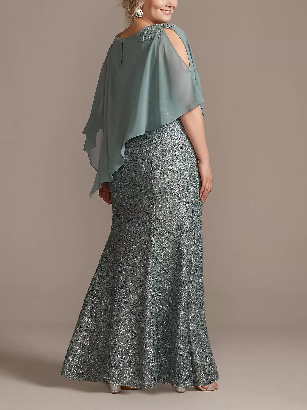 Luxurious Plus Size Mother of the Bride Chiffon Dress with Beading Sequins Scoop Neck and Floor-Length
