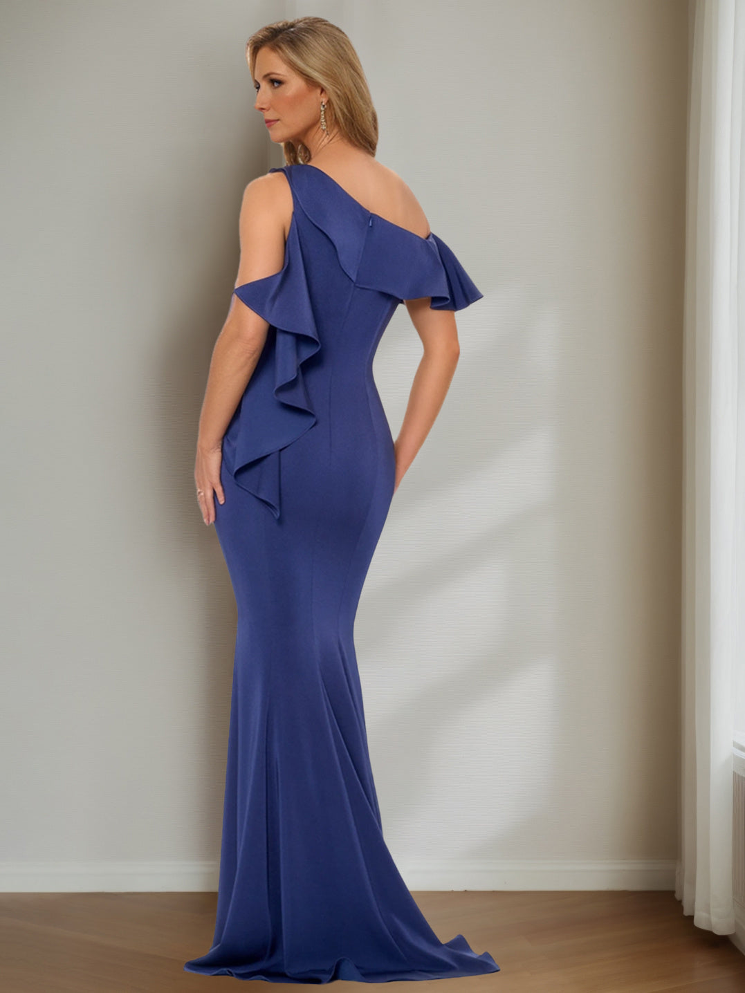 Asymmetric A-Line Princess Ankle-Length Mother of the Bride Gown-BMbridal