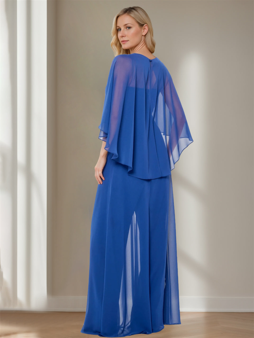 Bateau Neck Capelet Sheath Dresses for the Mother of the Bride-BMbridal
