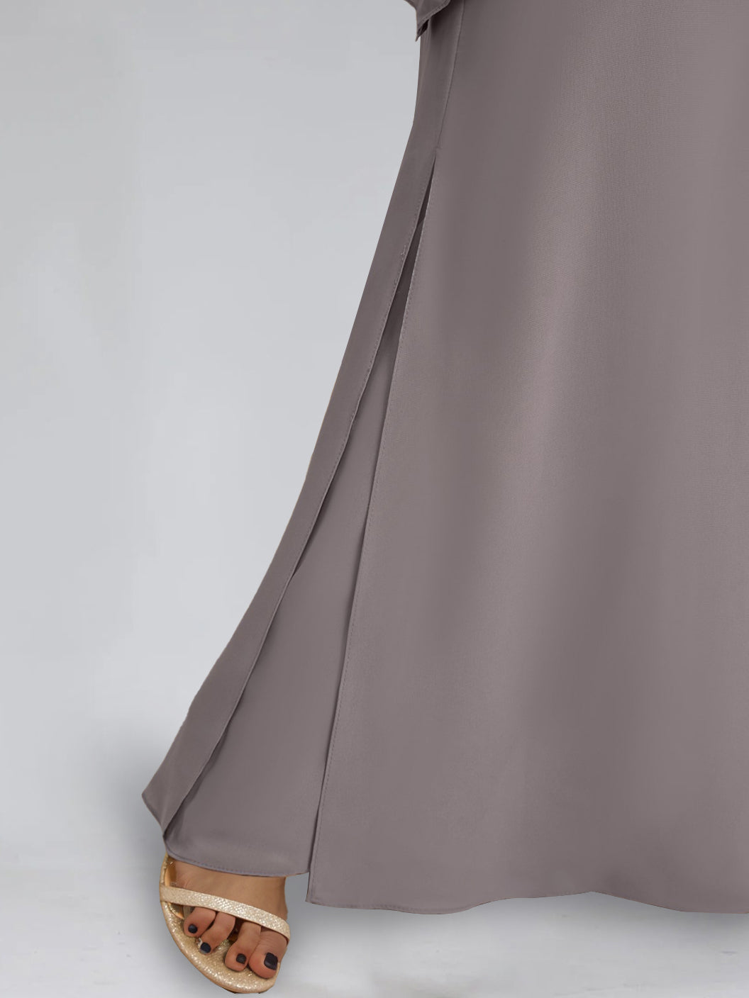 2-Piece Scoop Neck Chiffon Gown with 3/4 Sleeves and Beading for Plus-Size Mothers of the Bride-BMbridal