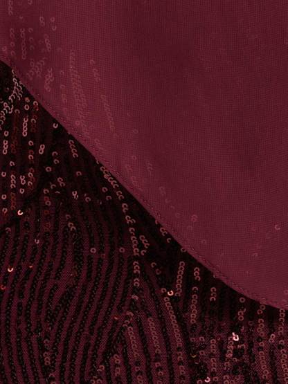 Plus Size Sequined A-Line Mother of the Bride Dress with Scoop Neck and Half Sleeves-BMbridal