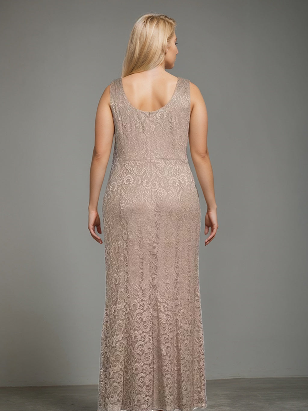 Plus Size 2-Piece Mother of the Bride Dress Set with Square Neck and Floor-Length Sheath