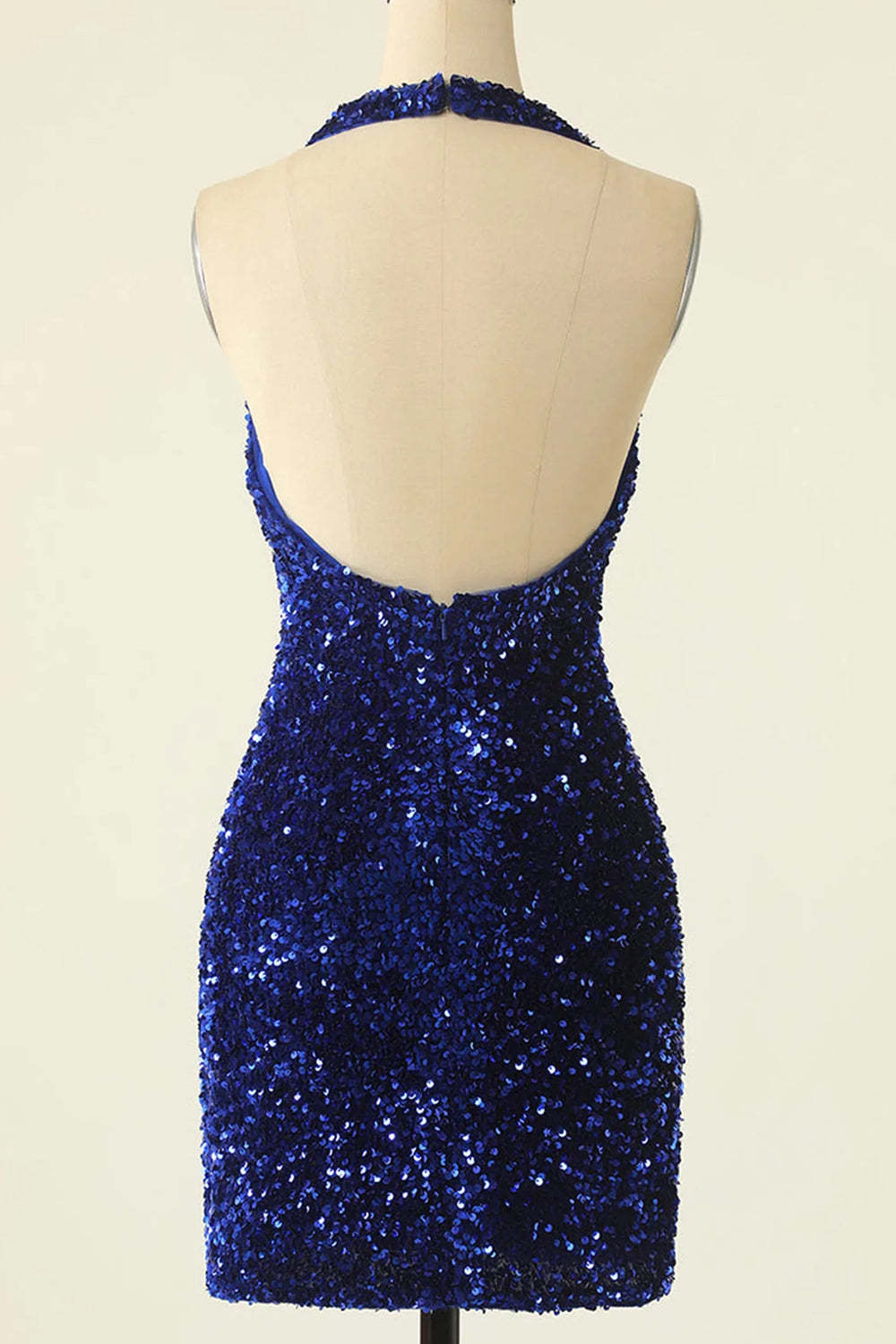 Sparkly Green Halter Sequins Backless Tight Short Homecoming Dress