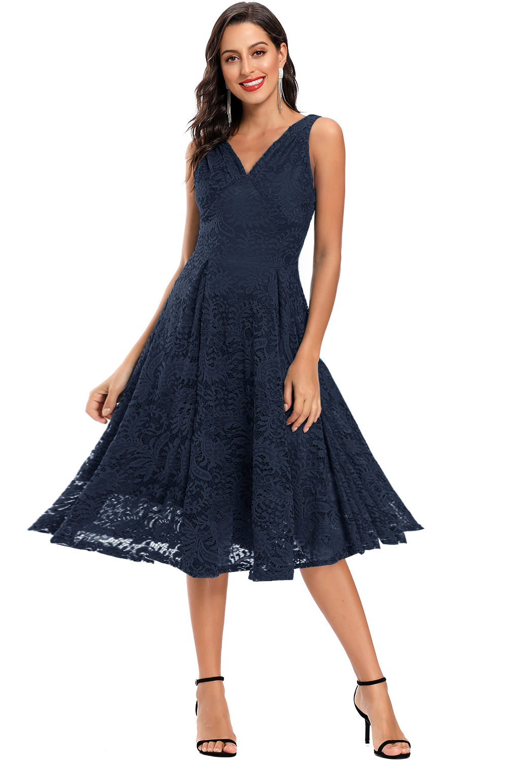 BMbridal V-Neck Sleeveless Lace Short Party Dress Online