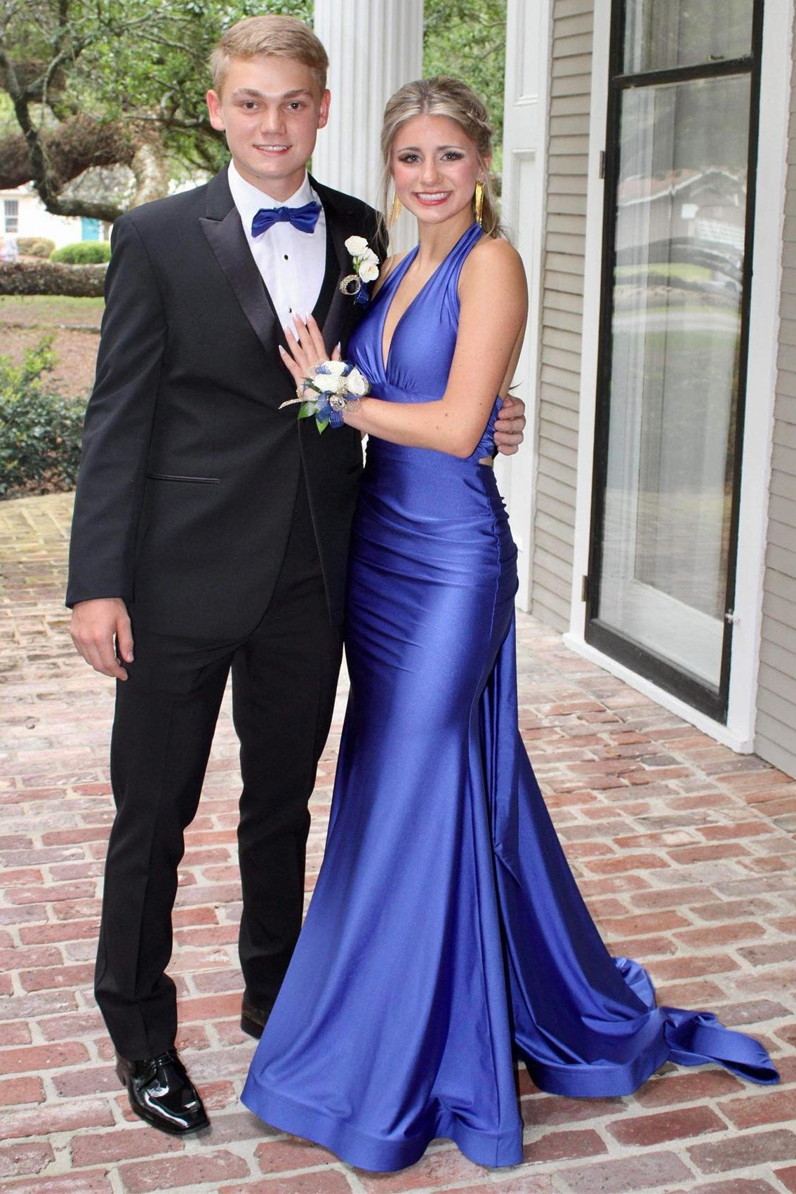 Gorgeous Hot Pink Sleeveless V-Neck Prom Dress Long Mermaid
