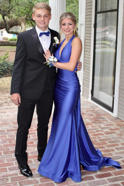 Gorgeous Hot Pink Sleeveless V-Neck Prom Dress Long Mermaid