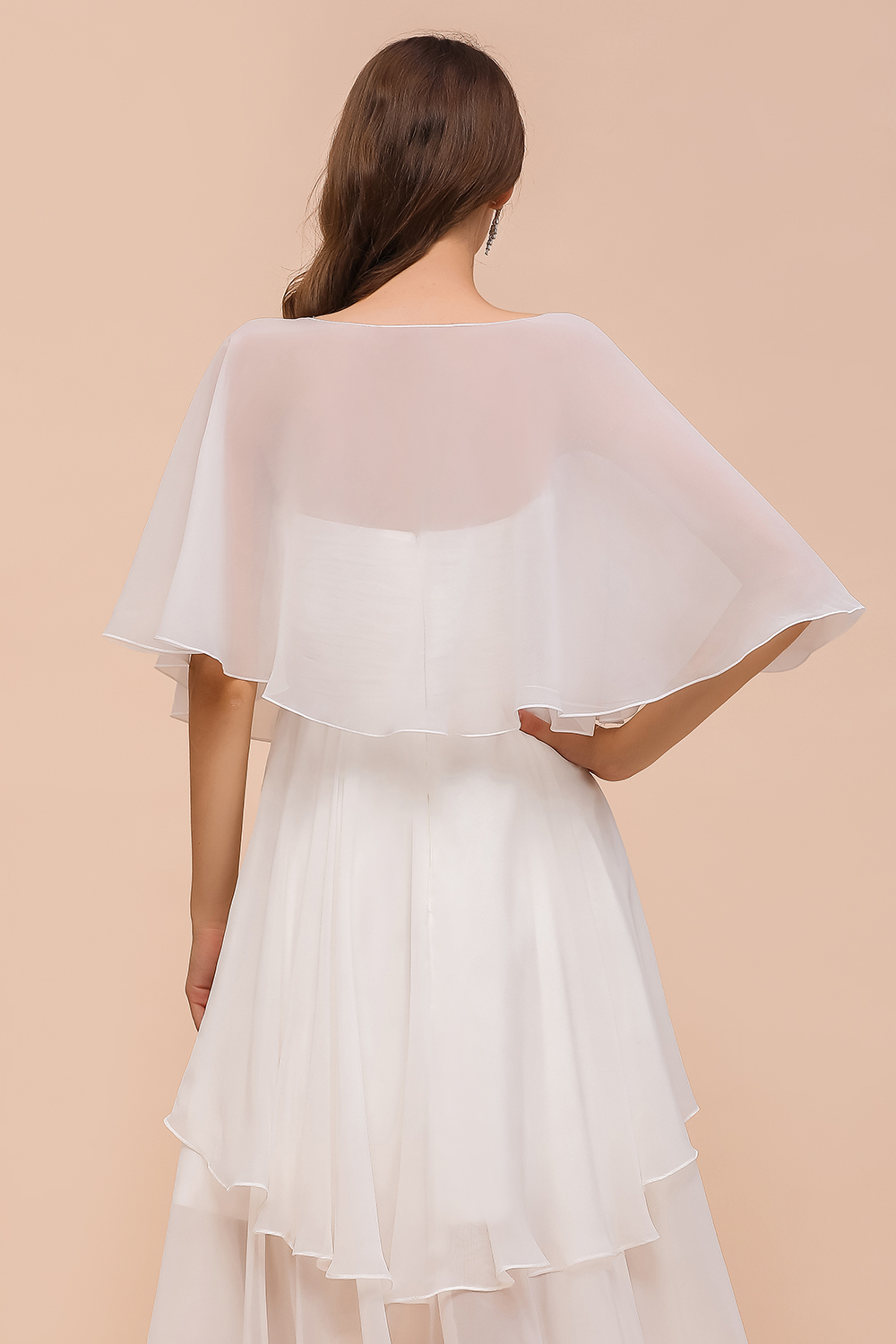 BMbridal White Chiffon Jewel Special Occasions Wraps-BMbridal