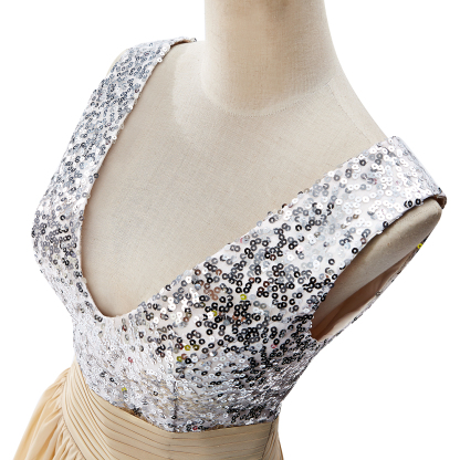 BMbridal A-line V-neck Chiffon Party Dress With Sequined