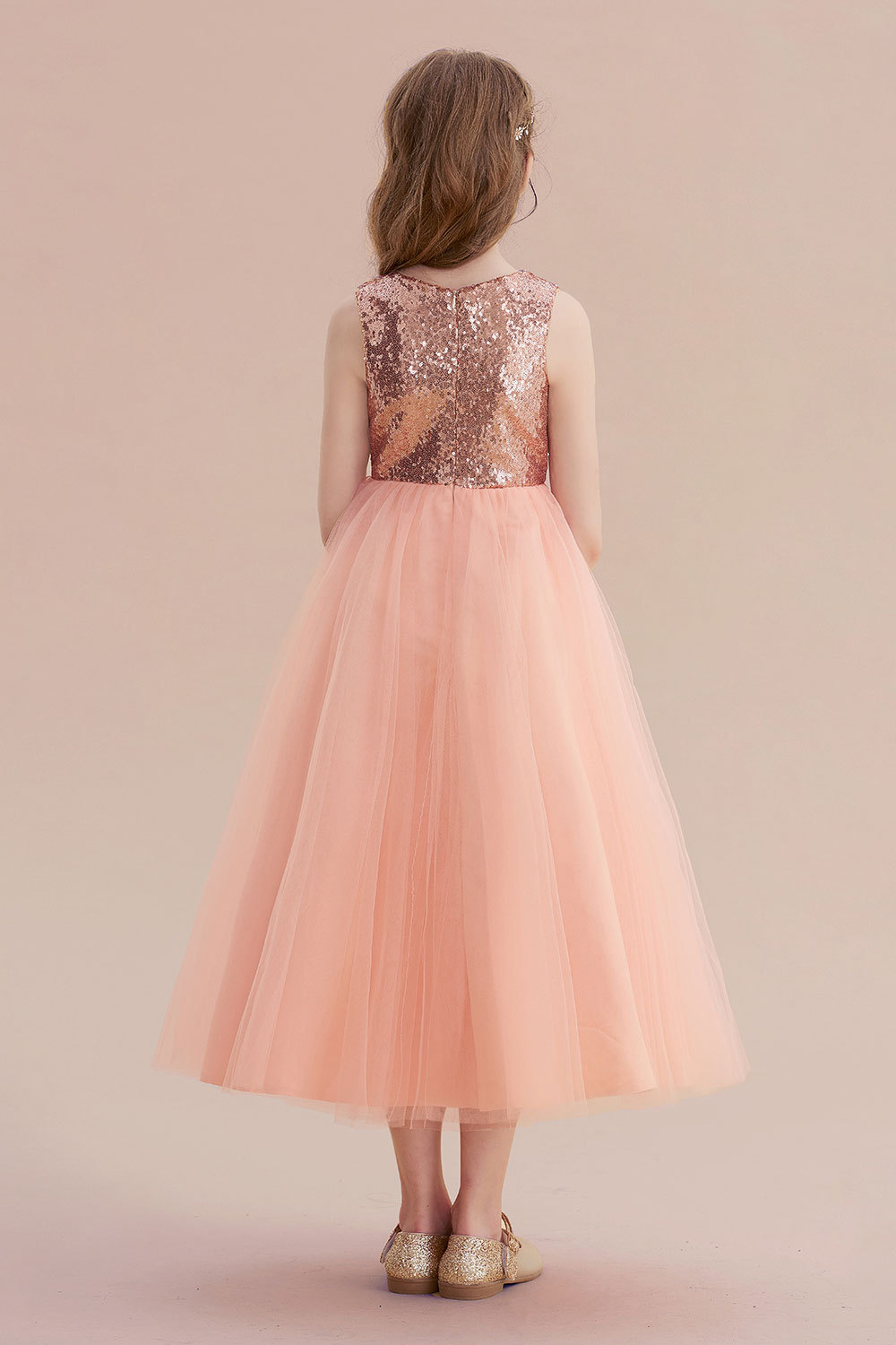 BMbridal A-Line Graceful Sequins Tulle Flower Girl Dress On Sale-BMbridal