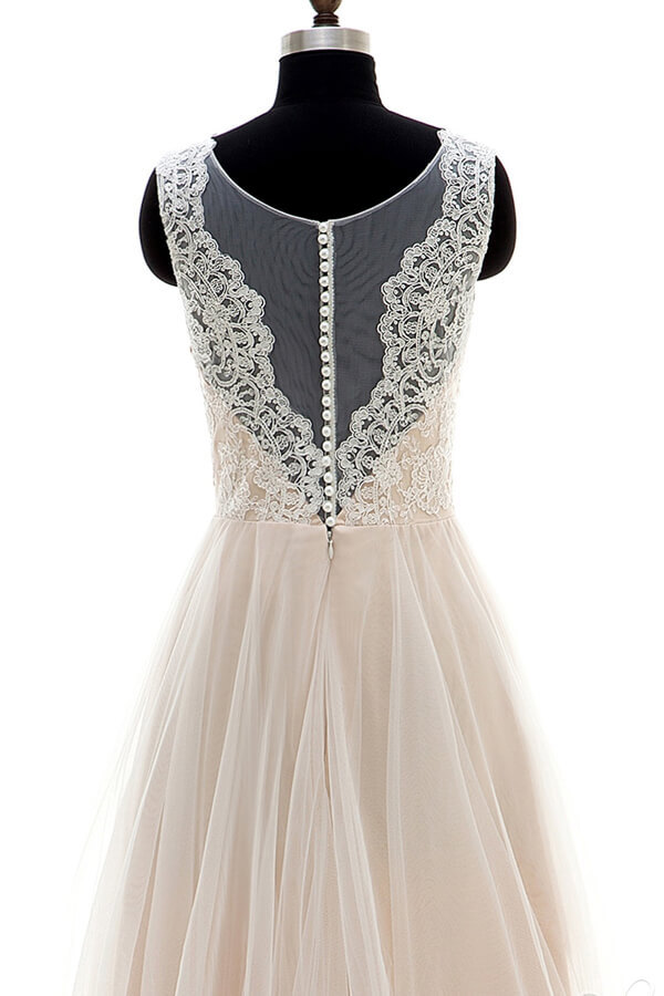 BMbridal Lace Tulle A-line Floor Length Wedding Dress On Sale-BMbridal