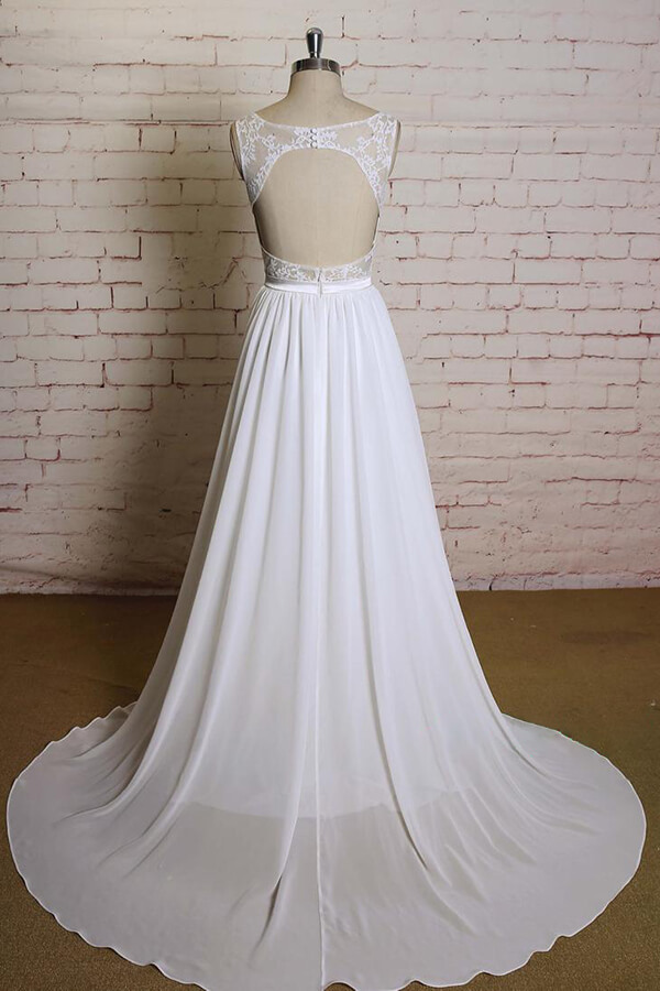 BMbridal Sweetheart Lace Chiffon A-line Wedding Dress On Sale-BMbridal