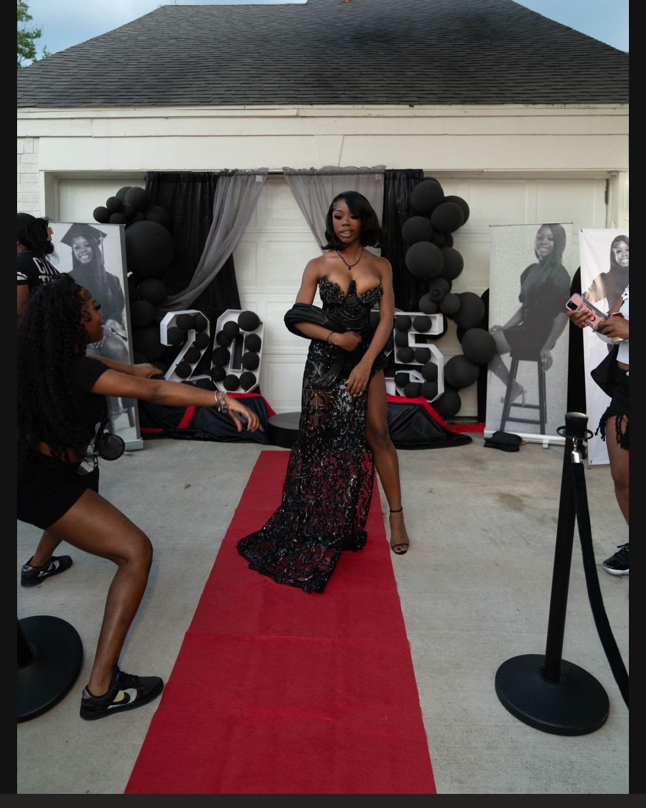 Obsidian Swan 3D Sculpted Mermaid Gown – Sheer Lace & High Slit