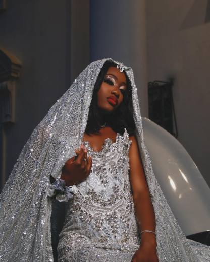 The Crystal Bride - 2026 Beaded Mermaid Wedding Gown: Sweetheart Neckline with 3D Floral Appliques & Sparkling Crystal Cathedral Veil