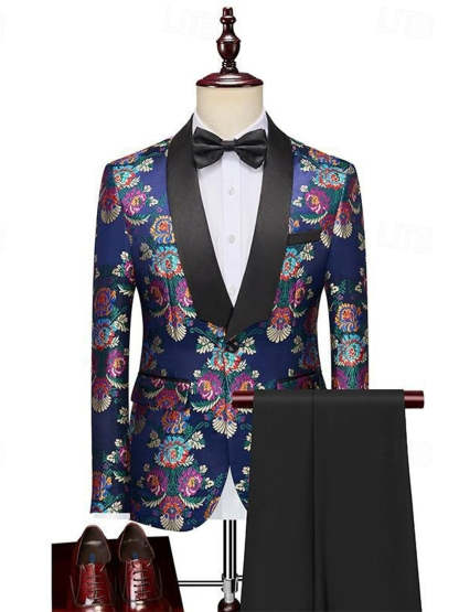 Single-Breasted One-Button Men's Two-Piece Suit For Evening Parties And Proms-BMbridal