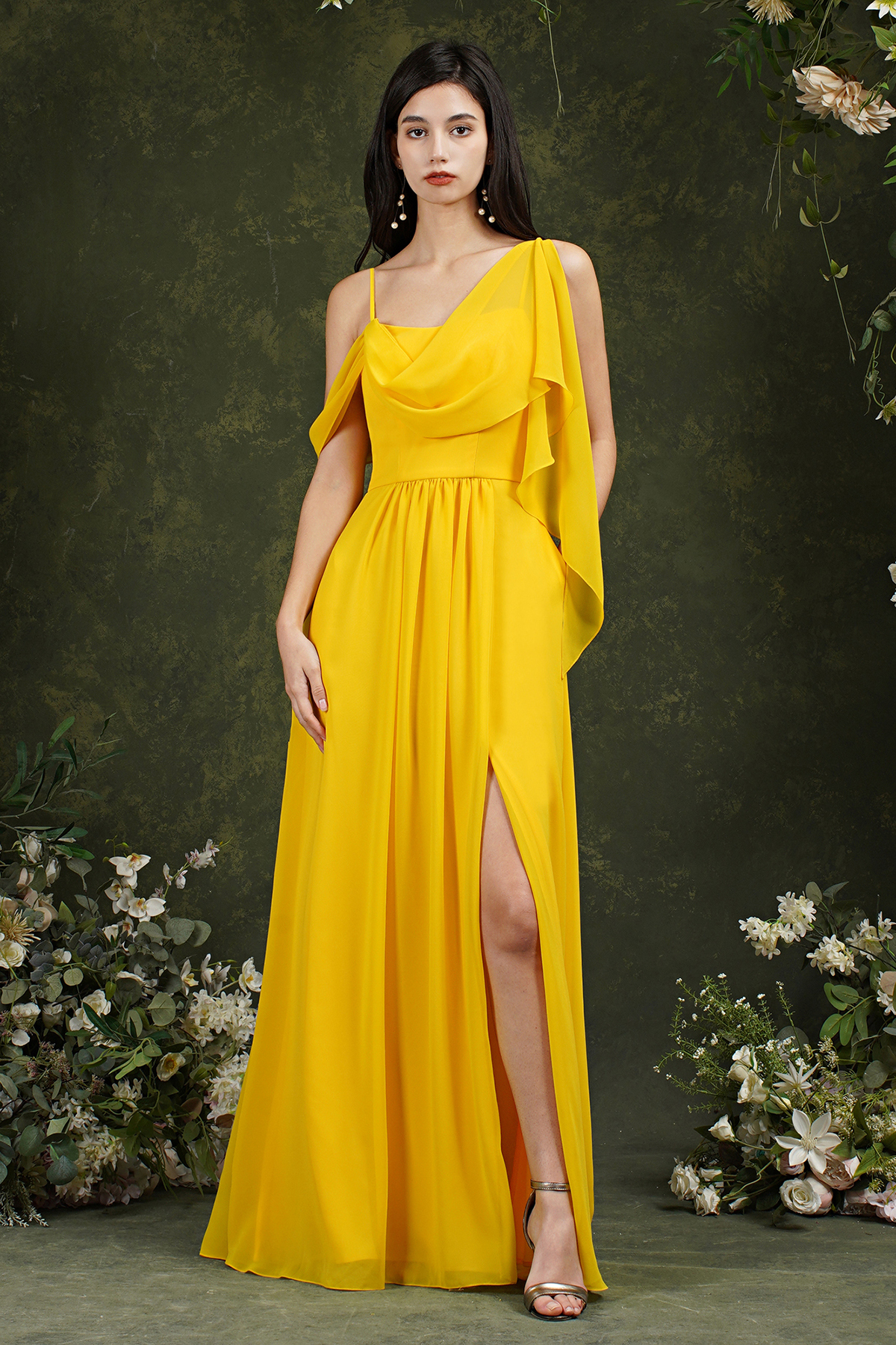 Bmbridal Bridesmaid Dress Side Split Long Chiffon-BMbridal