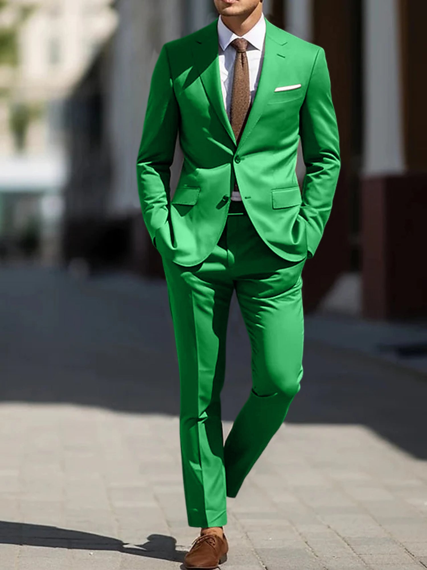 Two-Piece Tailored Fit Single Breasted Wedding Suit For Men-BMbridal