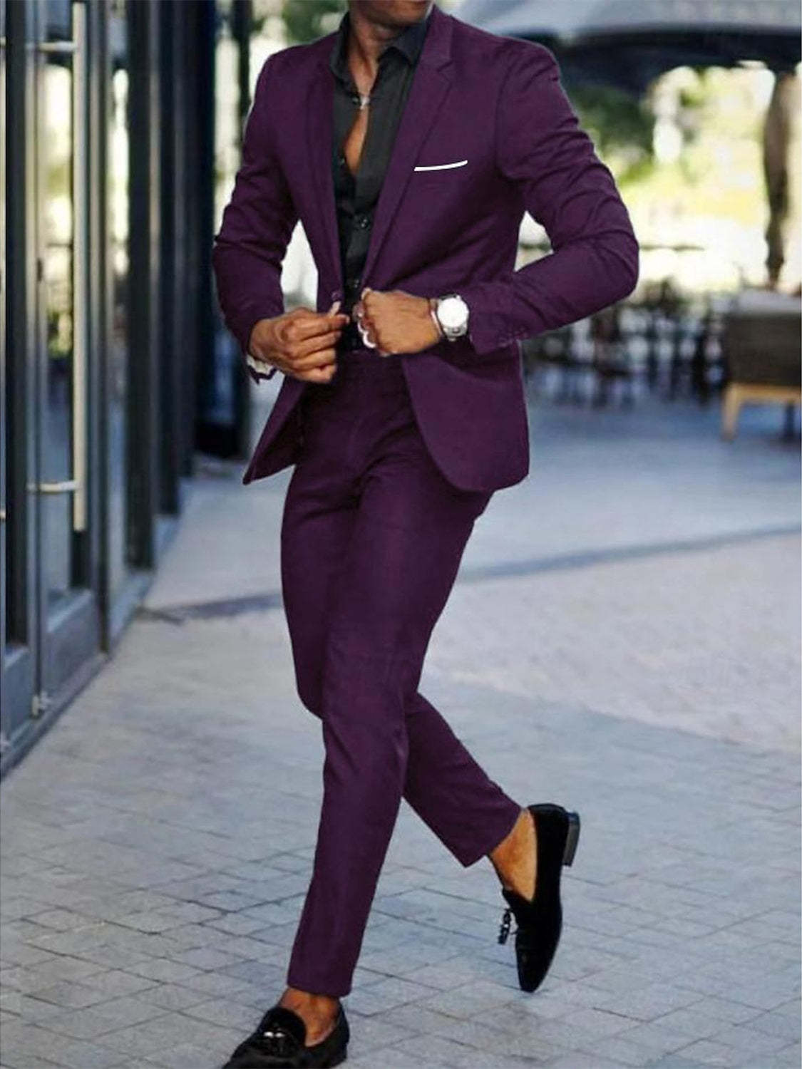 Single-Button Tailored Men's Wedding Suit In Two Pieces-BMbridal