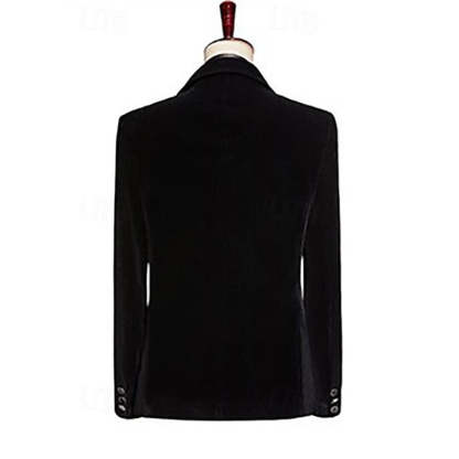 Pure Color Velvet Sequin Blazer Wedding Suit For Men - Tailored Fit Single Breasted 2-Piece Set-BMbridal