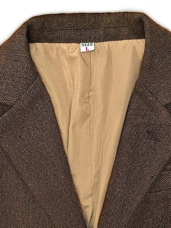 Classic Two-Button Tweed Sport Blazer For Men In Plus Sizes-BMbridal
