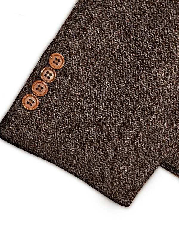 Classic Two-Button Tweed Sport Blazer For Men In Plus Sizes-BMbridal