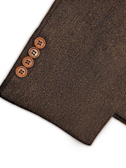 Classic Two-Button Tweed Sport Blazer For Men In Plus Sizes-BMbridal