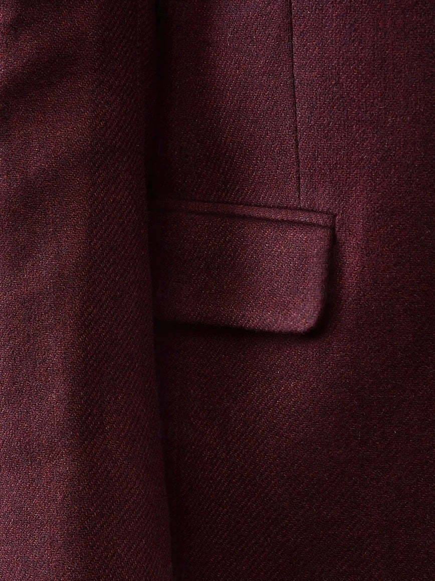Retro Vintage Men's 3-Piece Solid Colored Business Suit In Tailored Fit With Single Breasted Two-Button Tweed-BMbridal