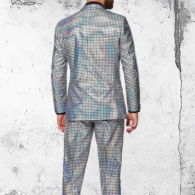 Standard Fit Punk Plaid Two-Button Prom Suit For Men��S Evening Wear-BMbridal