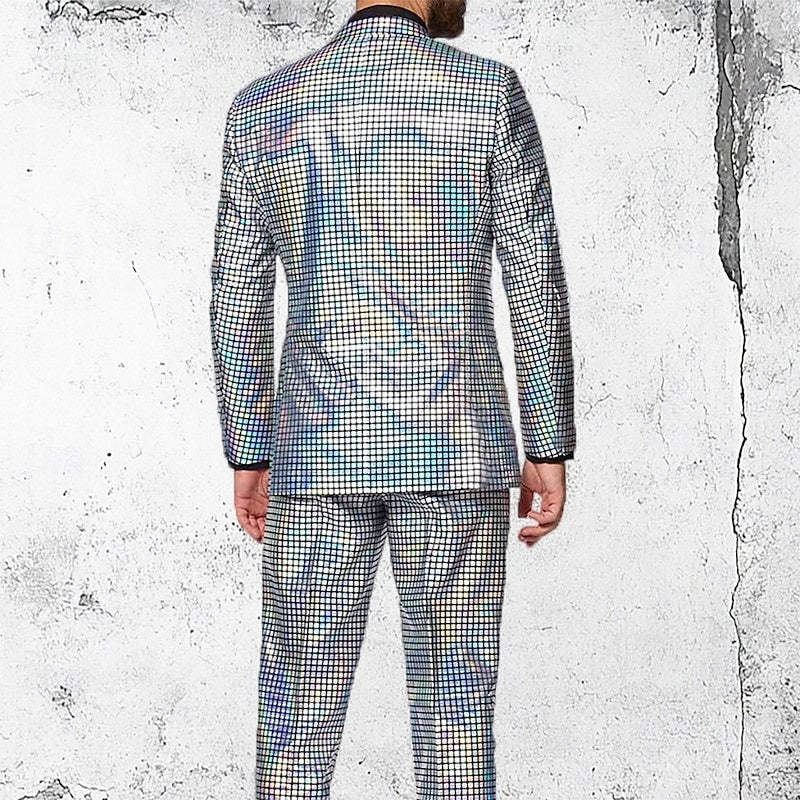 Standard Fit Punk Plaid Two-Button Prom Suit For Men��S Evening Wear-BMbridal