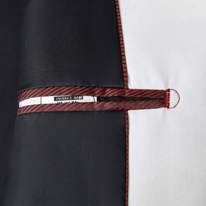 Black And White Patchwork Punk Men's Two-Piece Party Suit In Standard Fit-BMbridal